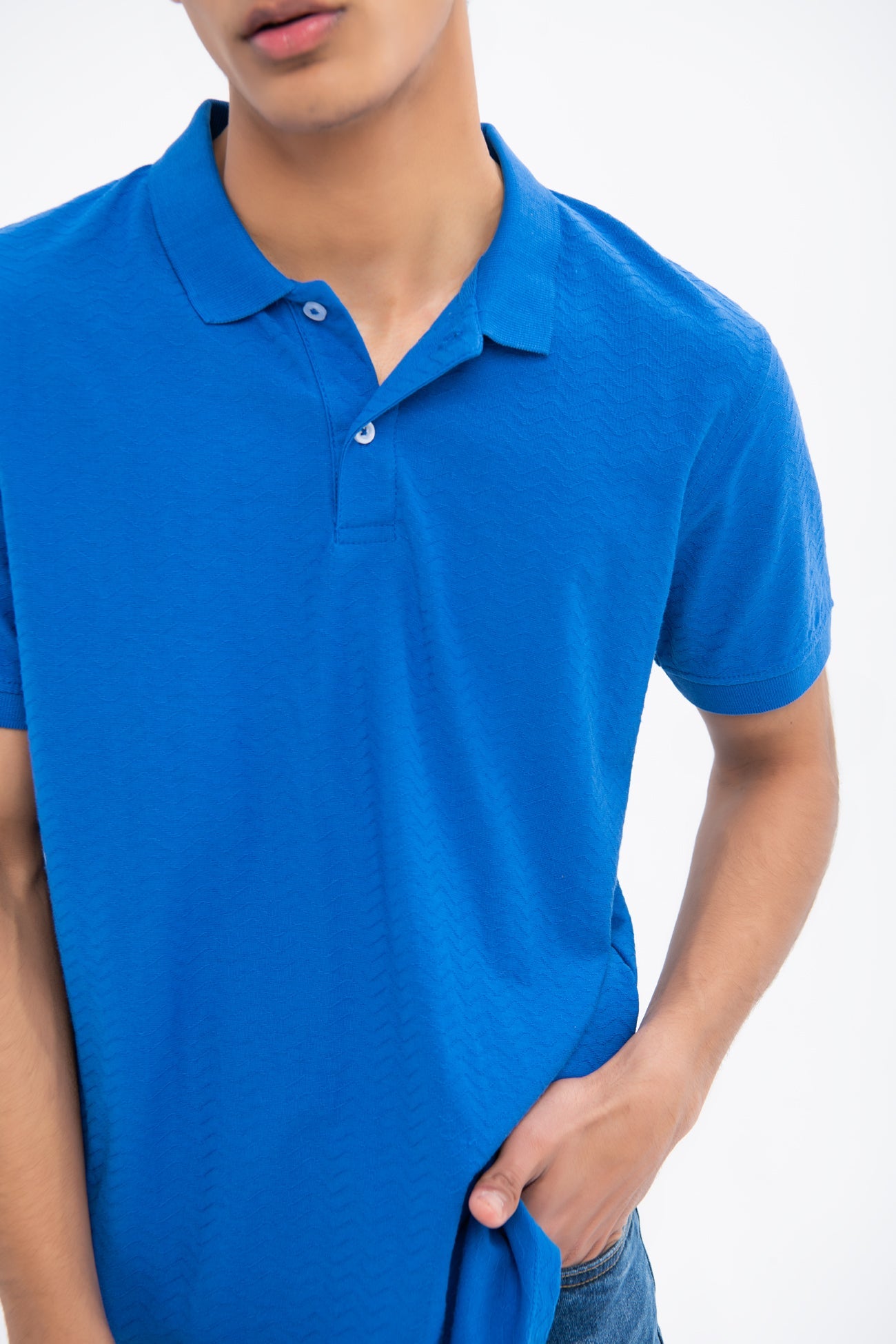 BTW - TEXTURED COTTON POLO SHIRT