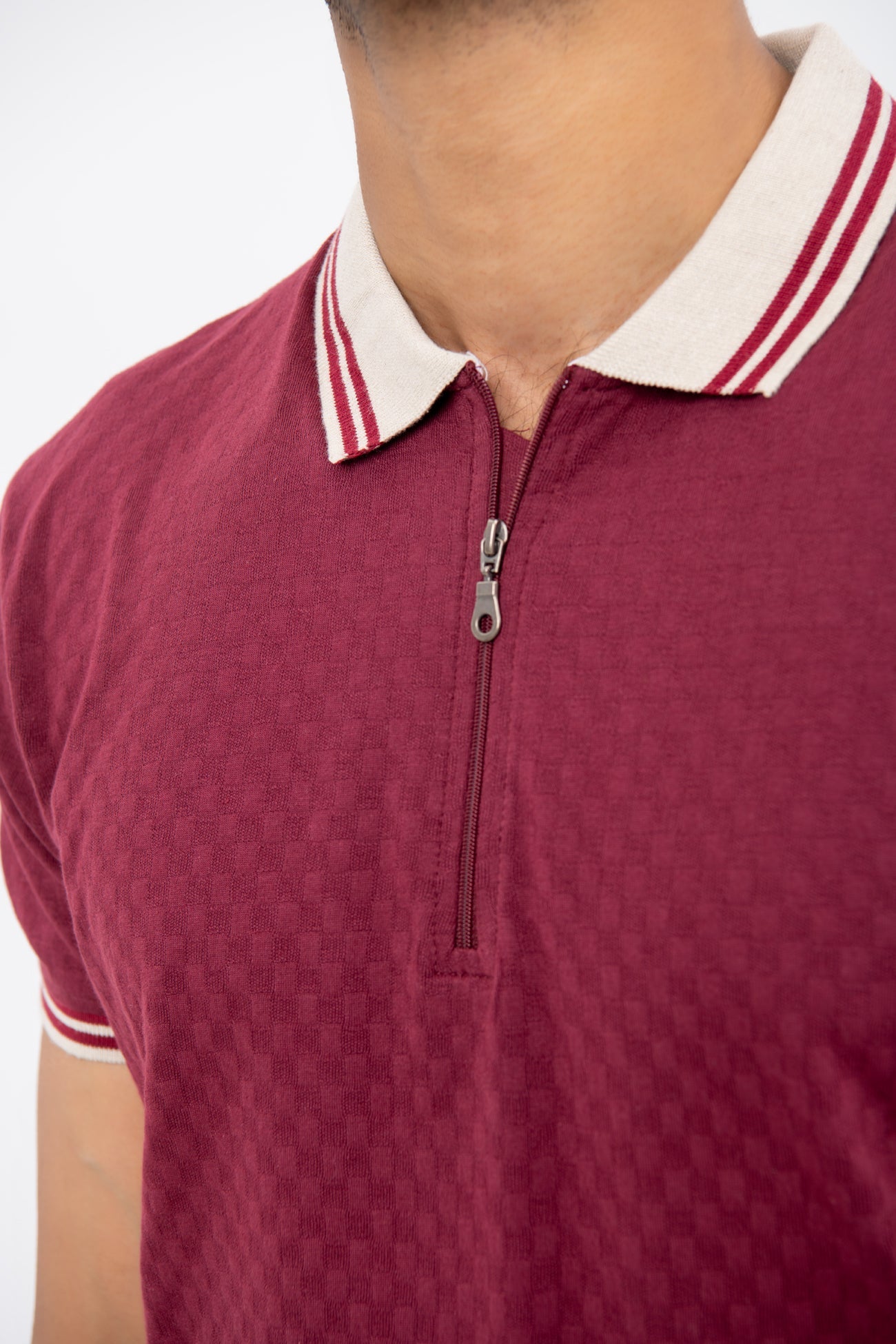 BTW - SLIM FIT HALF-ZIP POLO SHIRT