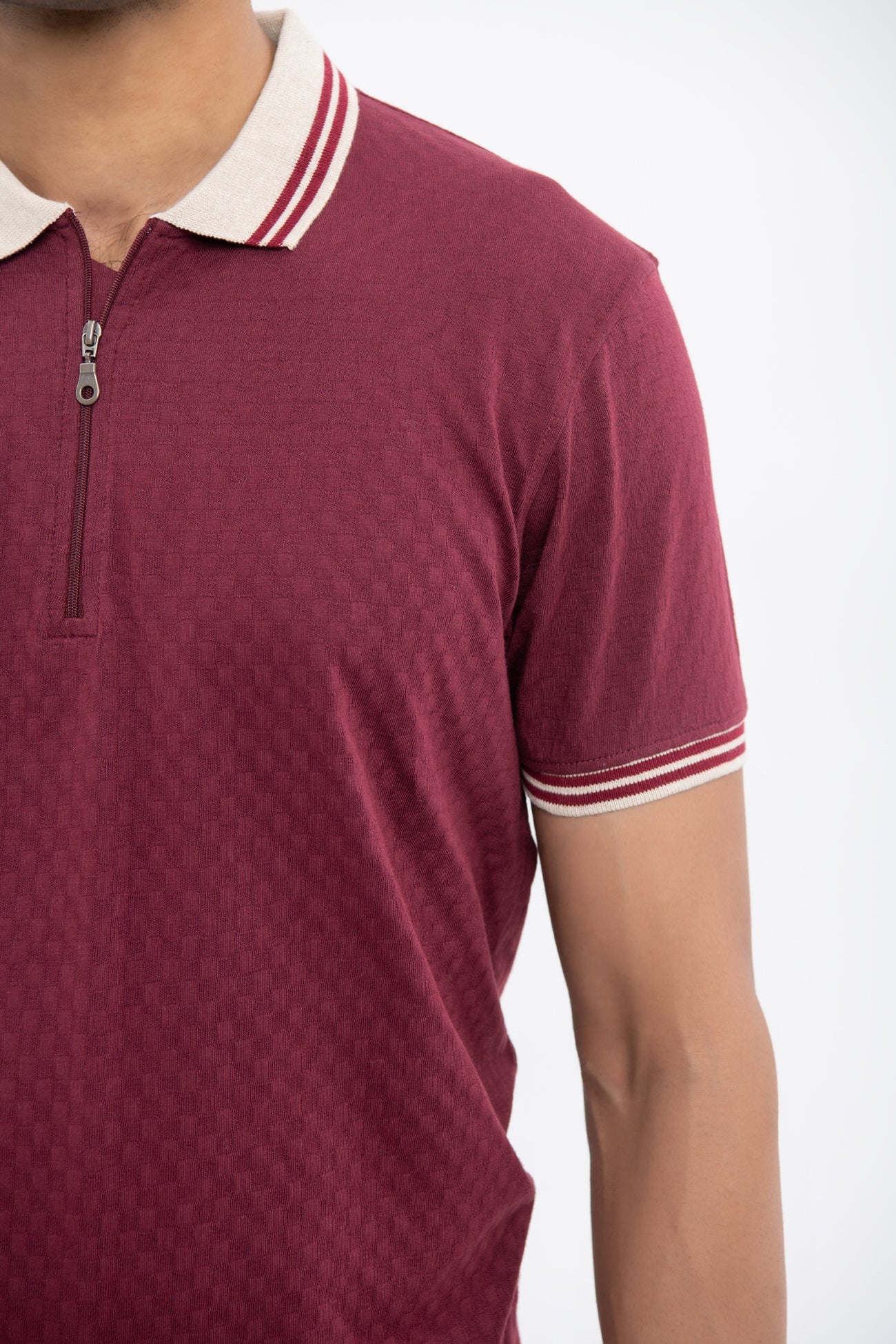 BTW - SLIM FIT HALF-ZIP POLO SHIRT