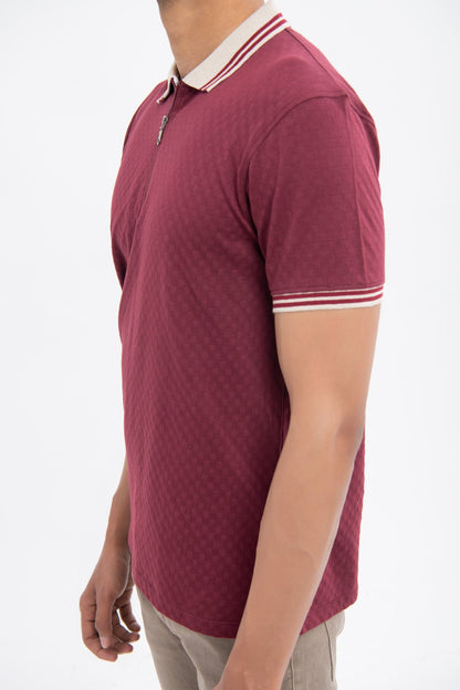 BTW - SLIM FIT HALF-ZIP POLO SHIRT