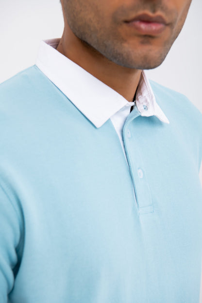 BTW - CONTRAST COLLAR PRINTED POLO
