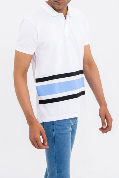 BTW - RELAXED FIT PRINTED COTTON POLO SHIRT