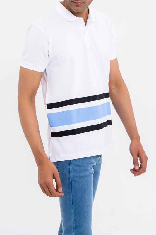 BTW - RELAXED FIT PRINTED COTTON POLO SHIRT