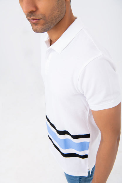 BTW - RELAXED FIT PRINTED COTTON POLO SHIRT