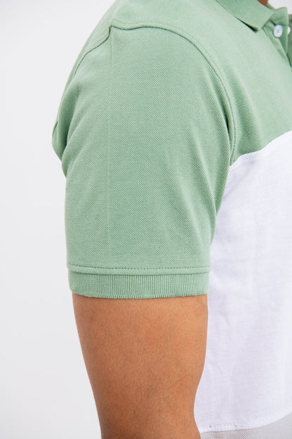 BTW - COLOR BLOCK COTTON POLO SHIRT