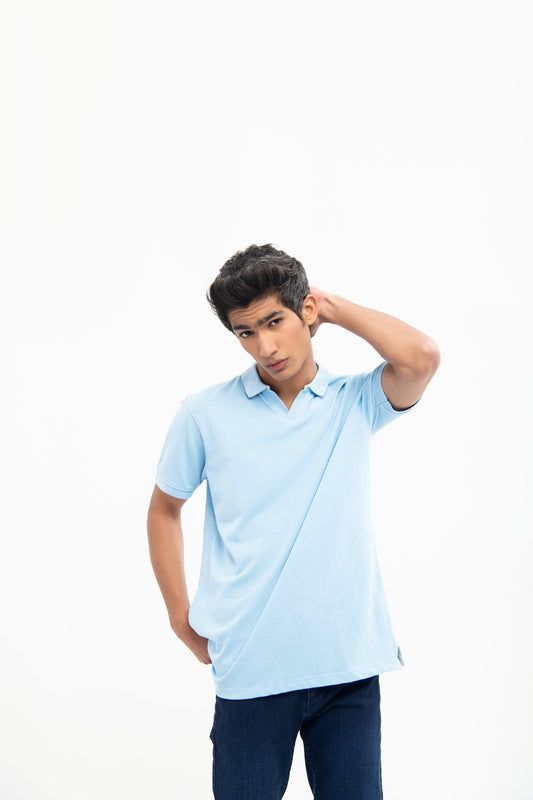 BTW - V NECK REGULAR FIT COTTON POLO SHIRT