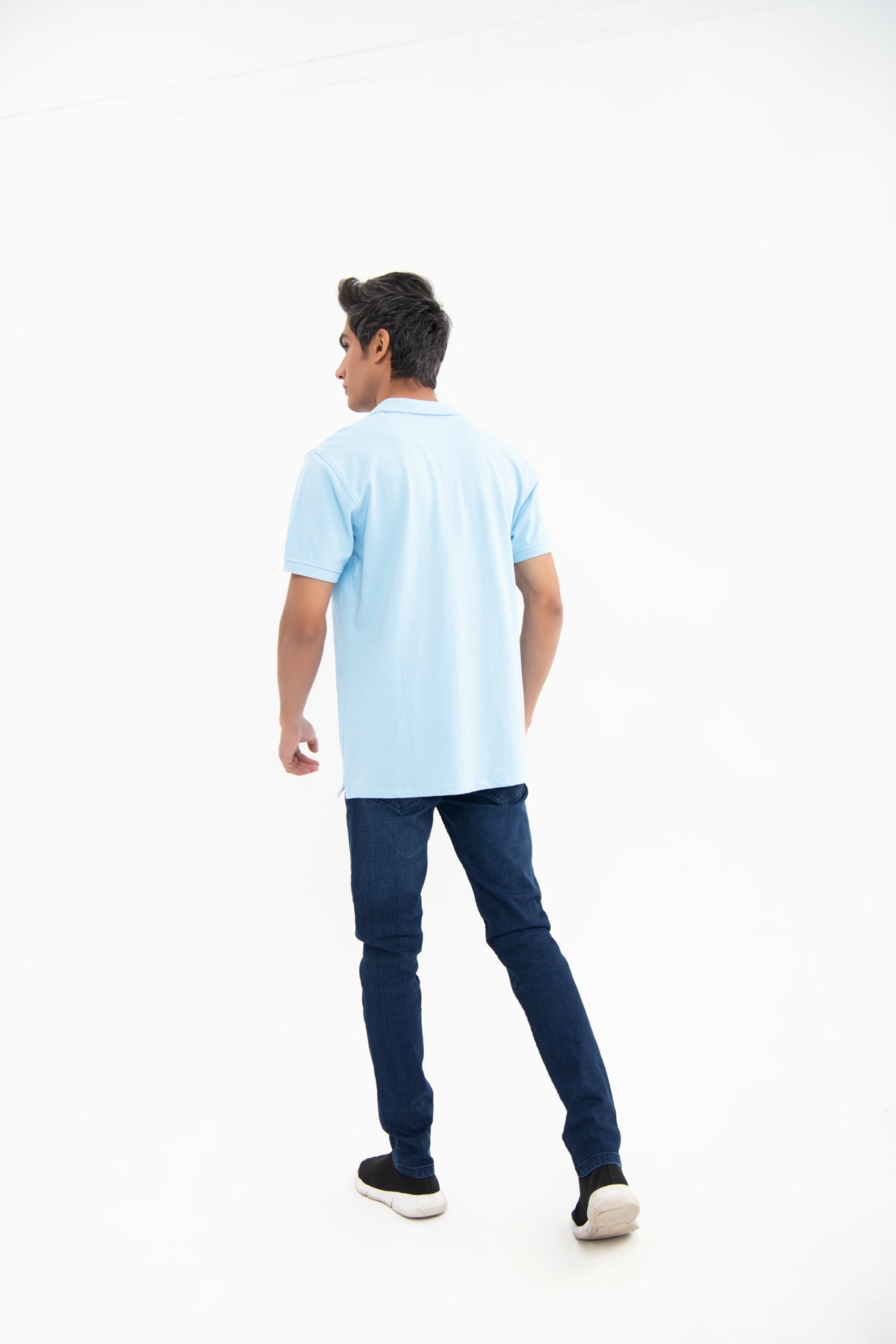 BTW - V NECK REGULAR FIT COTTON POLO SHIRT