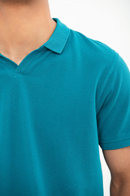 BTW - V NECK REGULAR FIT COTTON POLO SHIRT