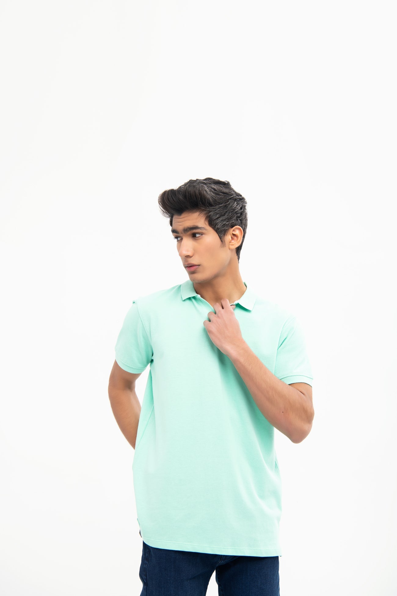 BTW - V NECK REGULAR FIT COTTON POLO SHIRT