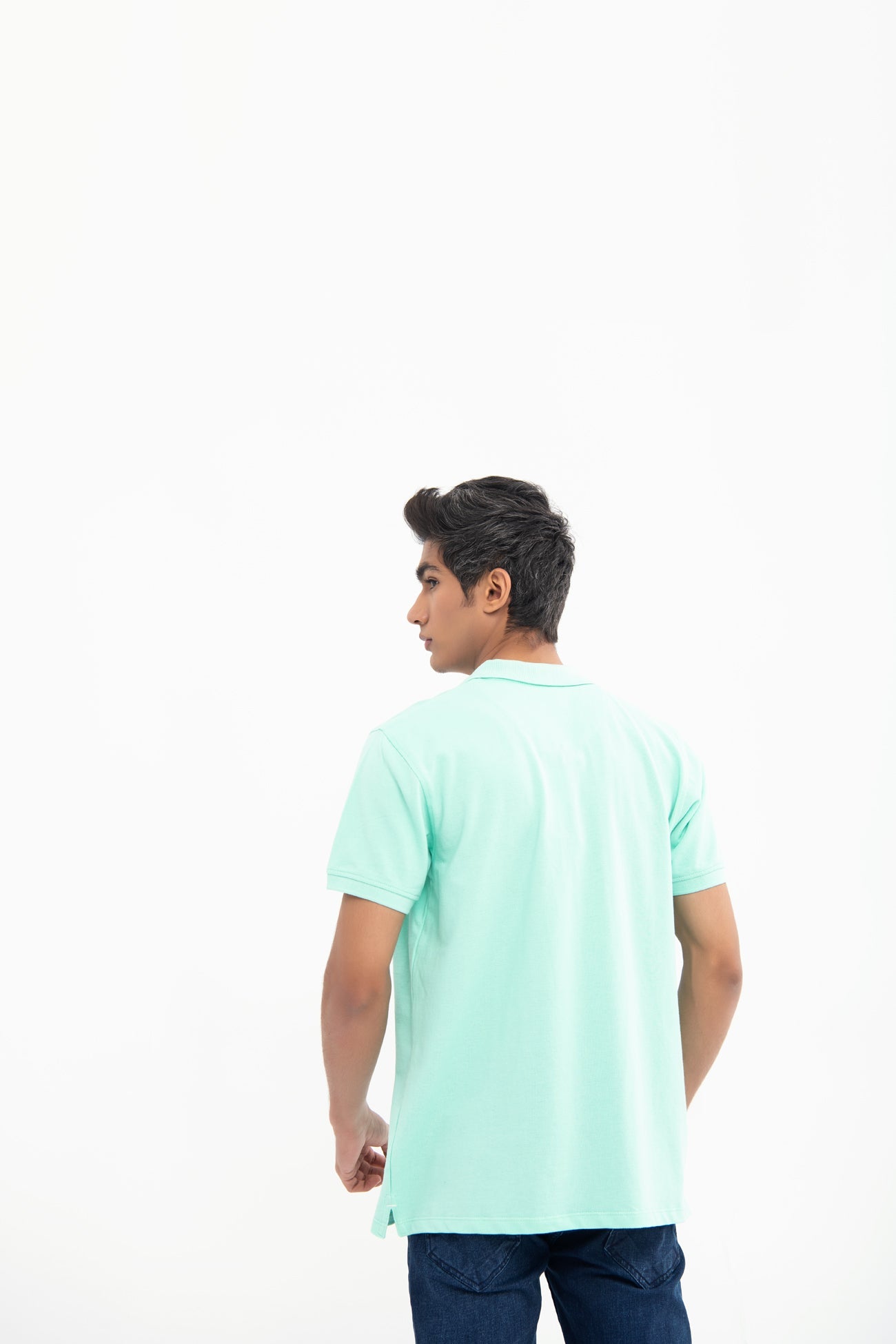 BTW - V NECK REGULAR FIT COTTON POLO SHIRT