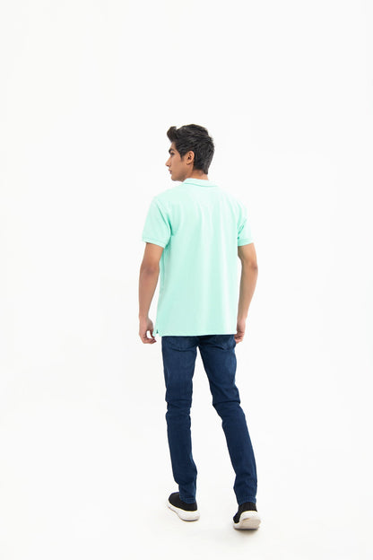 BTW - V NECK REGULAR FIT COTTON POLO SHIRT