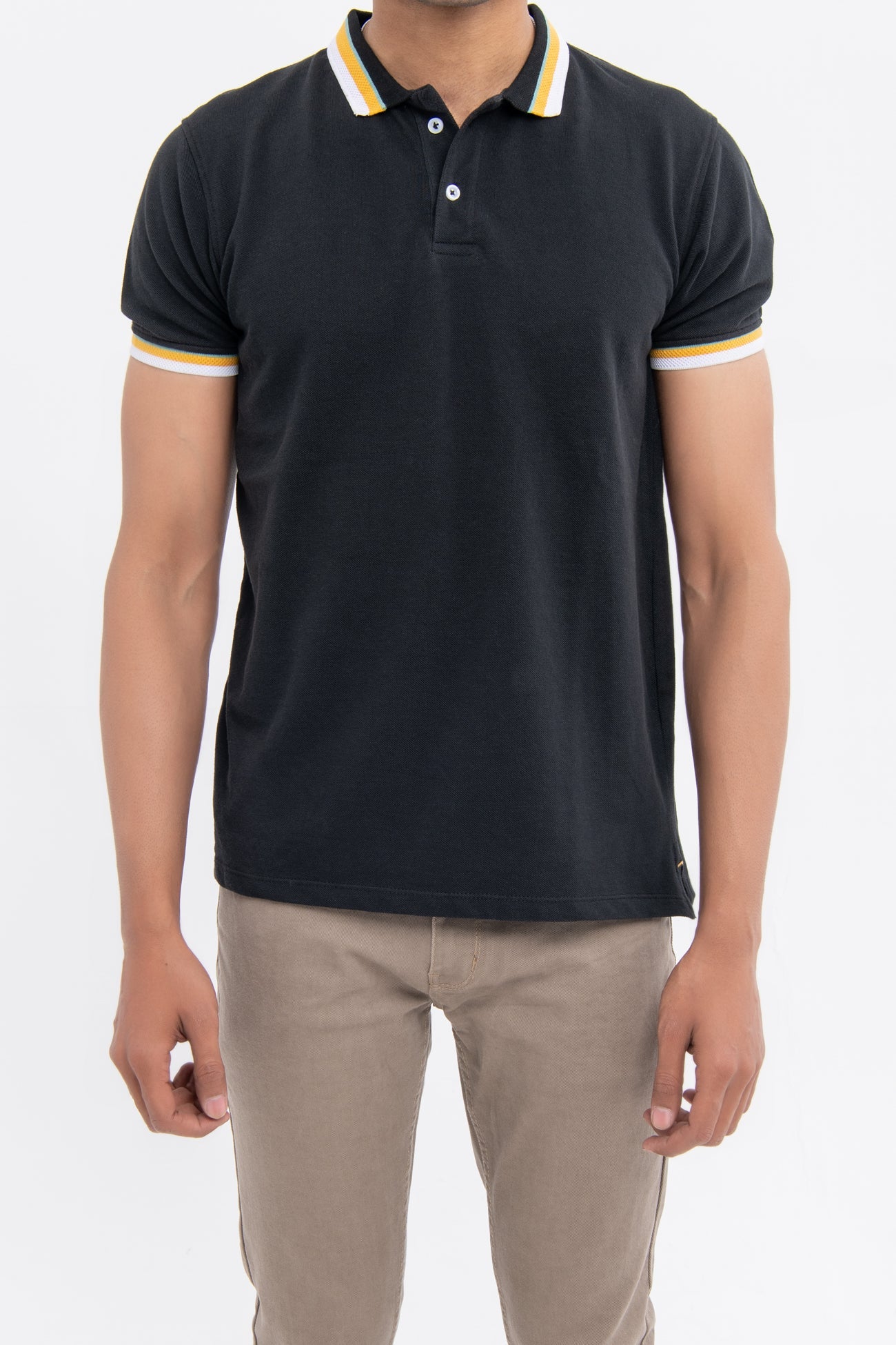 BTW - CONTRAST SHORT SLEEVE POLO SHIRT