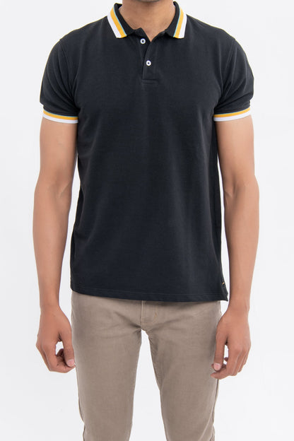 BTW - CONTRAST SHORT SLEEVE POLO SHIRT