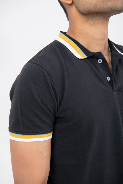 BTW - CONTRAST SHORT SLEEVE POLO SHIRT