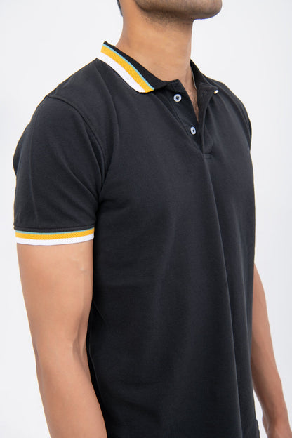 BTW - CONTRAST SHORT SLEEVE POLO SHIRT