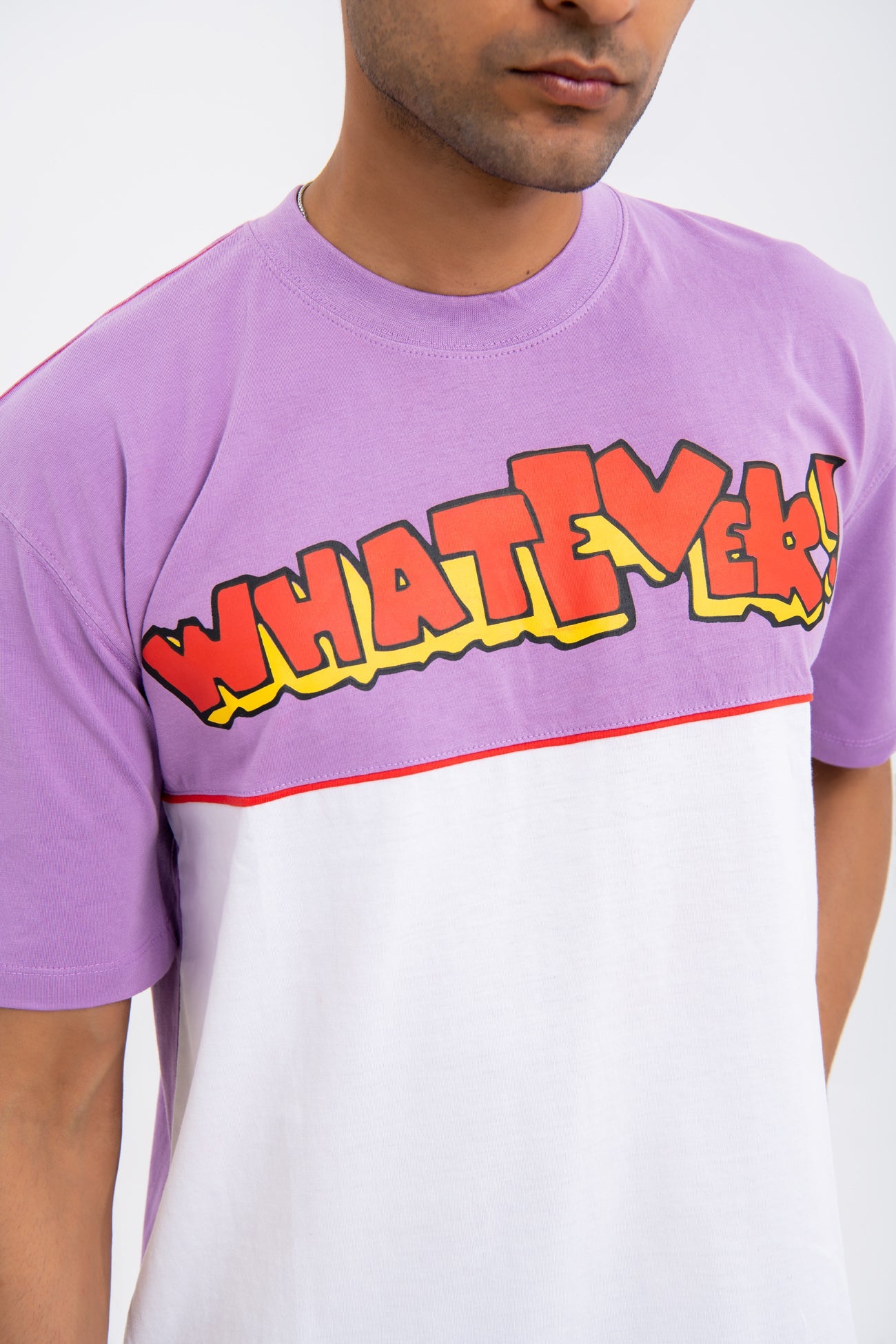 BTW - OVERSIZE COLOR BLOCK PRINTED T-SHIRT