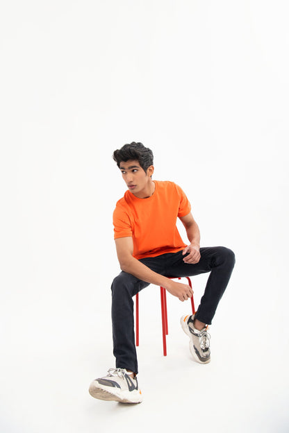 BTW - RELAXED FIT T-SHIRT WITH RIBBED HEM