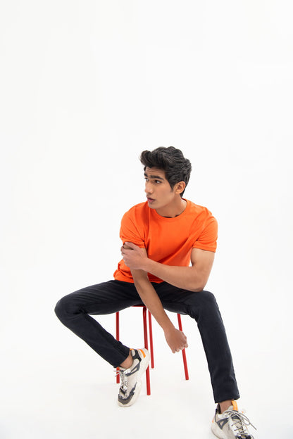 BTW - RELAXED FIT T-SHIRT WITH RIBBED HEM