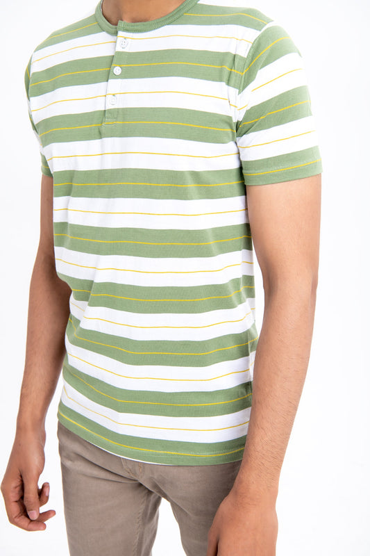 BTW - YARN DYED HENLEY T-SHIRT