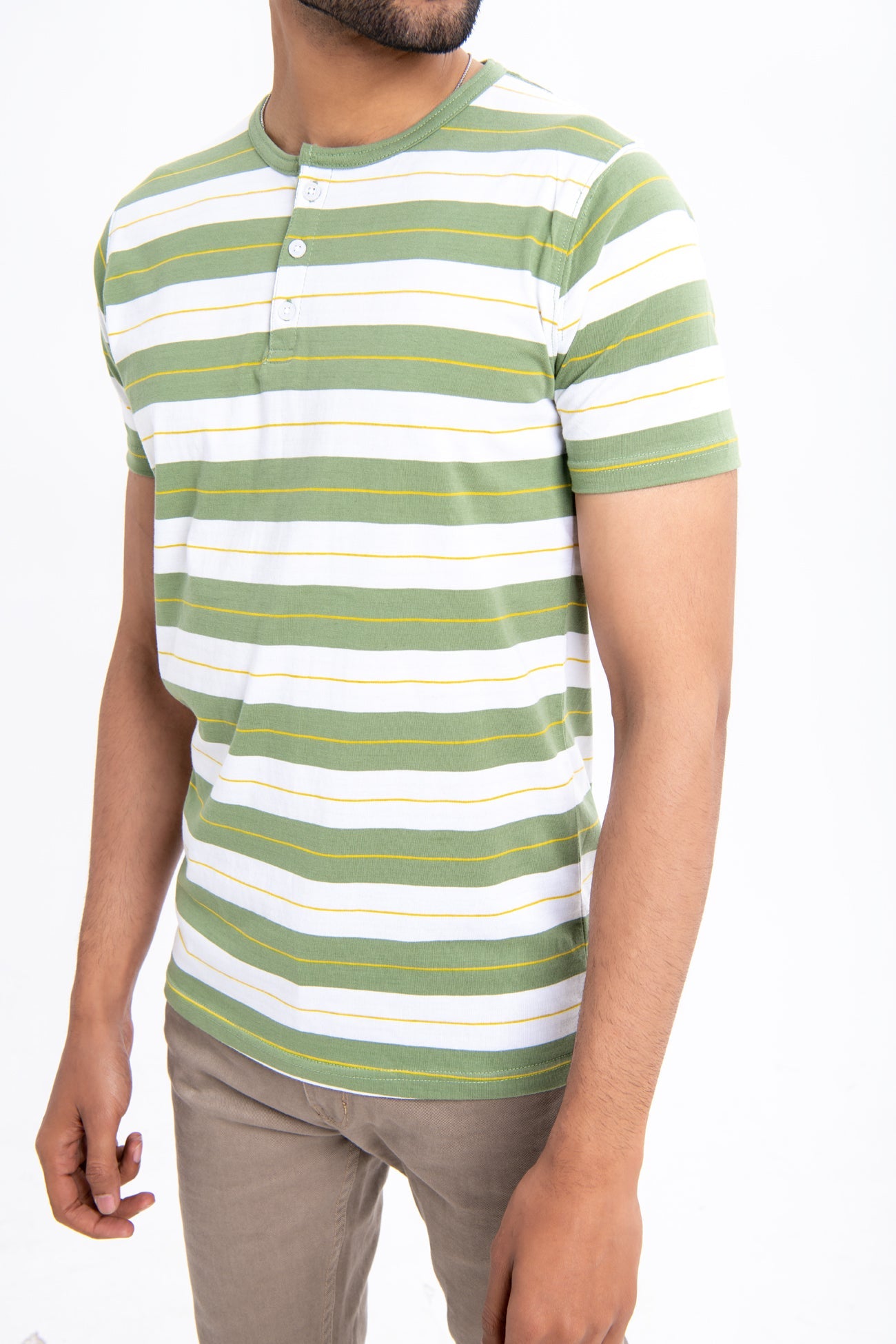 BTW - YARN DYED HENLEY T-SHIRT