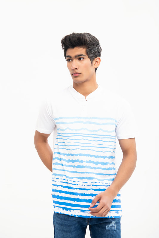 BTW - REGULAR FIT PRINTED HENELY T-SHIRT