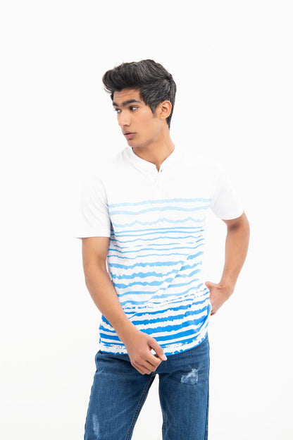 BTW - REGULAR FIT PRINTED HENELY T-SHIRT