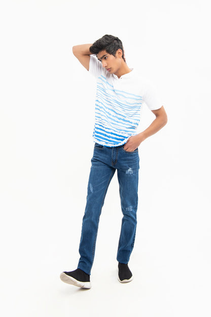 BTW - REGULAR FIT PRINTED HENELY T-SHIRT