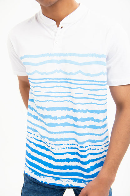 BTW - REGULAR FIT PRINTED HENELY T-SHIRT
