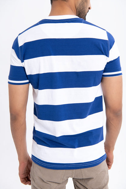 BTW - COLOR BLOCK YARN DYED T-SHIRT