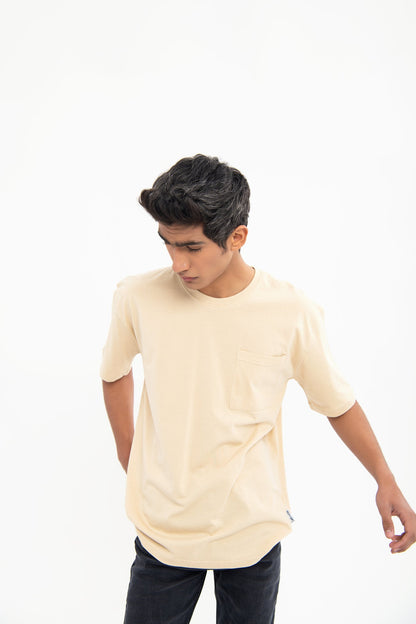 BTW - DROP SHOULDER T-SHIRT WITH PATCH POCKET