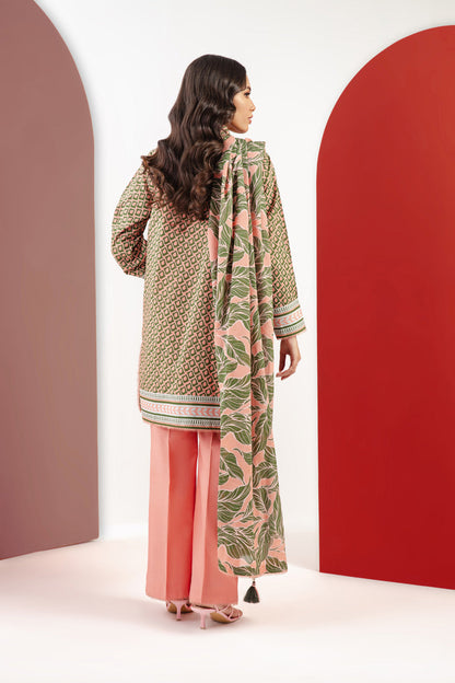 2 Pc Embroidered Cambric Suit With Silver Lawn Dupatta