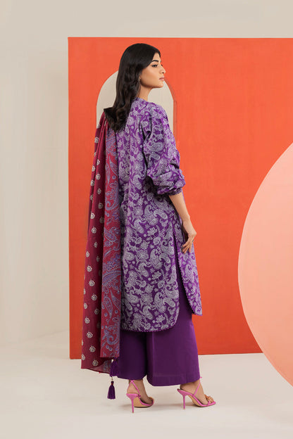 2 Pc Printed Cambric Suit With Broshia Dupatta