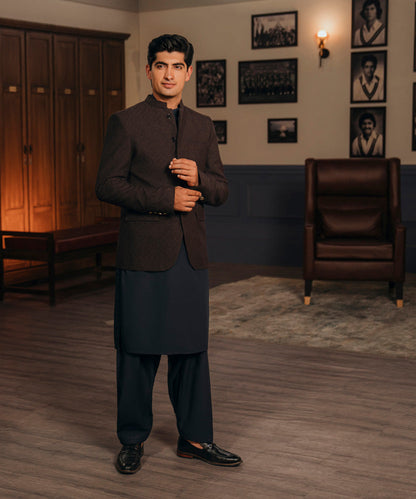 Sapphire - Embroidered Luxury Wool Prince Coat