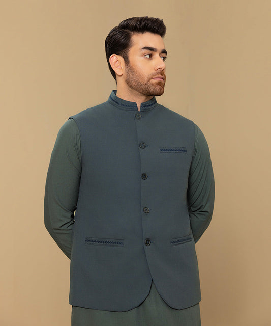 Sapphire - Embroidered Blended Viscose Waistcoat