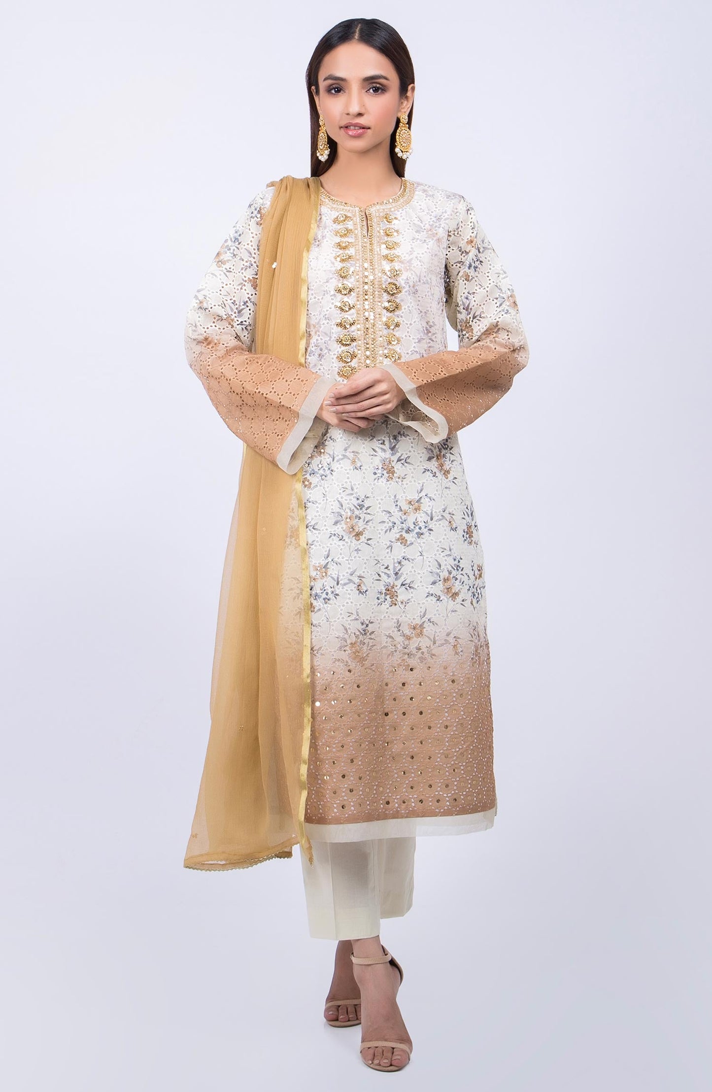 Orient - Unstitched 3 Piece Festive Embroidered Suit