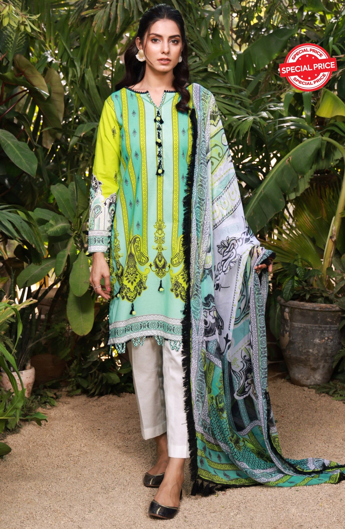 Orient - Unstitched 2 Piece Printed Lawn Shirt and Chiffon Dupatta
