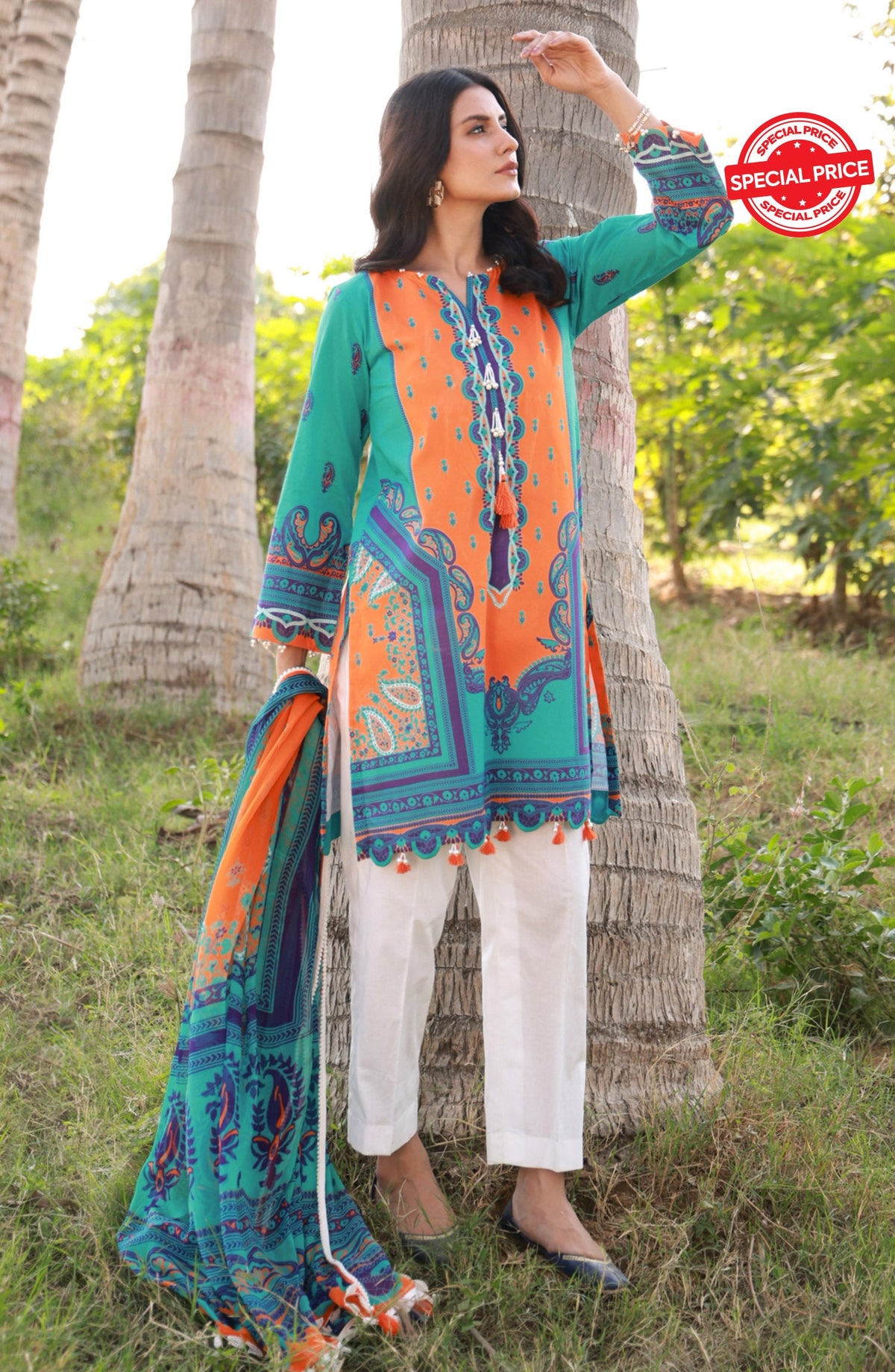 Orient - Unstitched 2 Piece Printed Lawn Shirt and Chiffon Dupatta