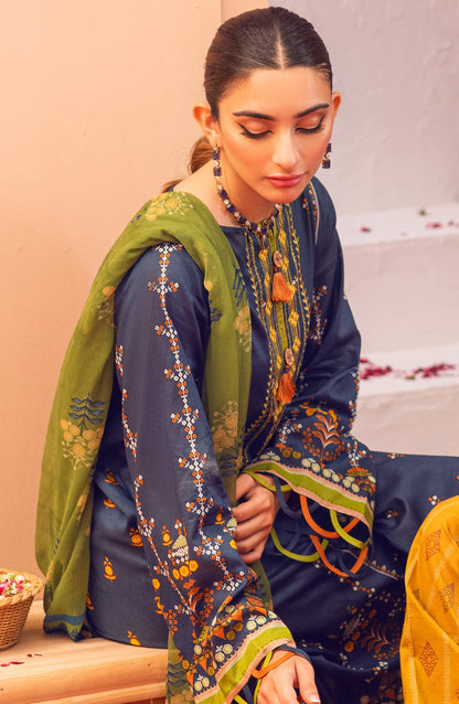 Orient - Unstitched 2 Piece Embroidered Lawn Shirt and Chiffon Dupatta