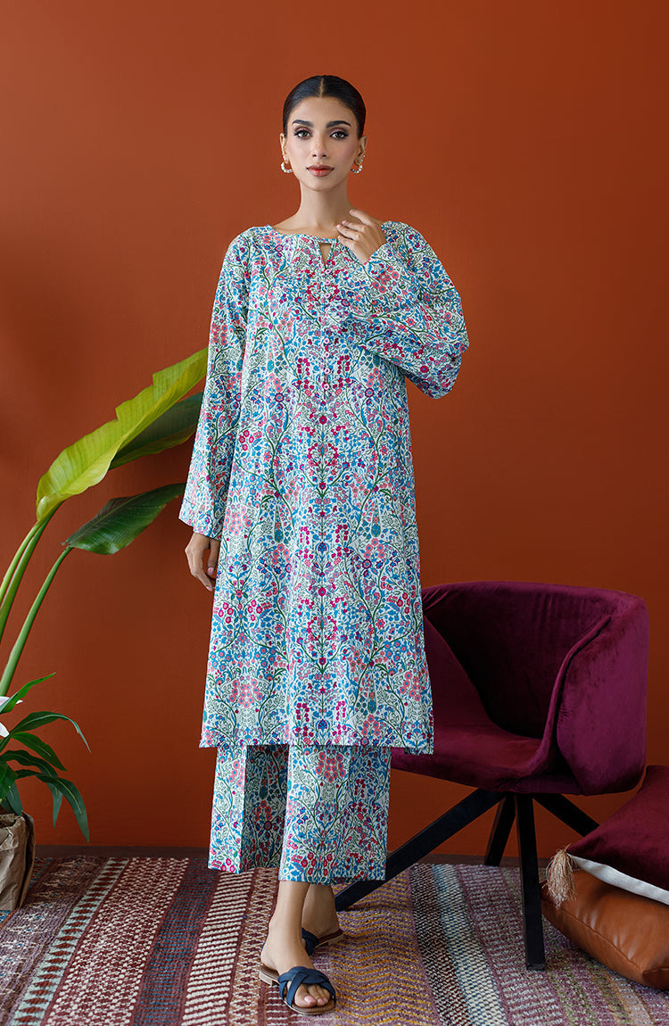 Orient - Unstitched 2 Piece Printed Cambric Shirt and Cambric Pant