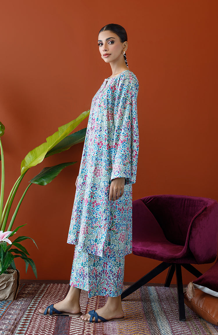 Orient - Unstitched 2 Piece Printed Cambric Shirt and Cambric Pant