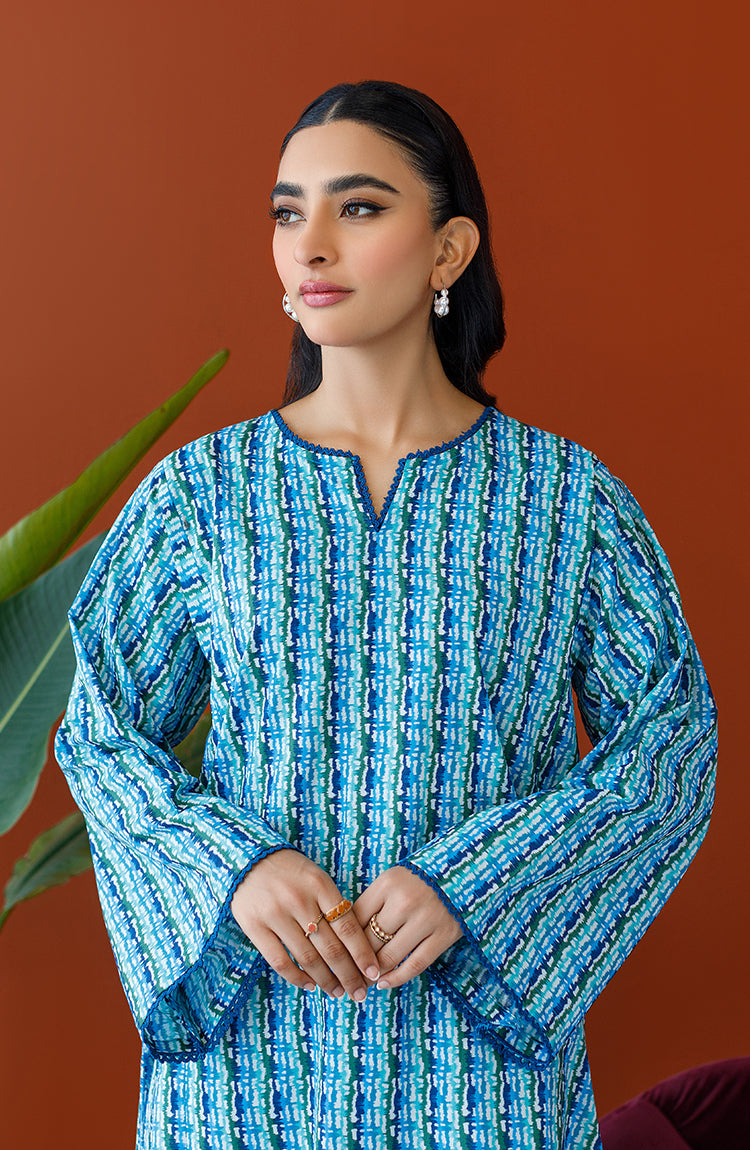 Orient - Unstitched 2 Piece Printed Cambric Shirt and Cambric Pant