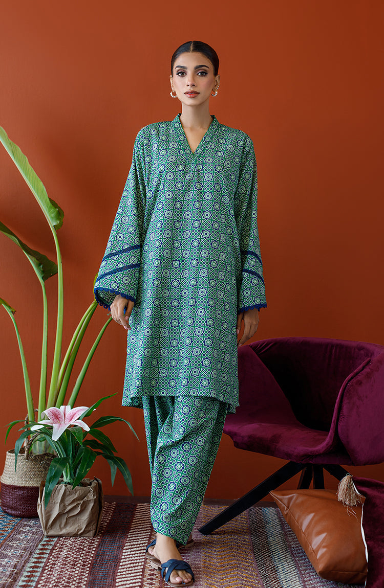 Orient - Unstitched 2 Piece Printed Khaddar Shirt and Khaddar Pant