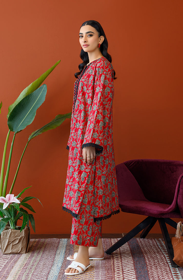 Orient - Stitched 2 Piece Embroidered Khaddar Shirt and Khaddar Pant