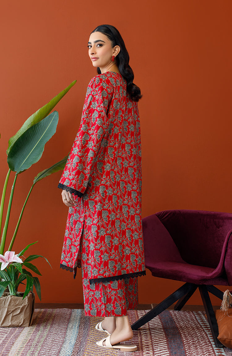 Orient - Unstitched 2 Piece Embroidered Khaddar Shirt and Khaddar Pant