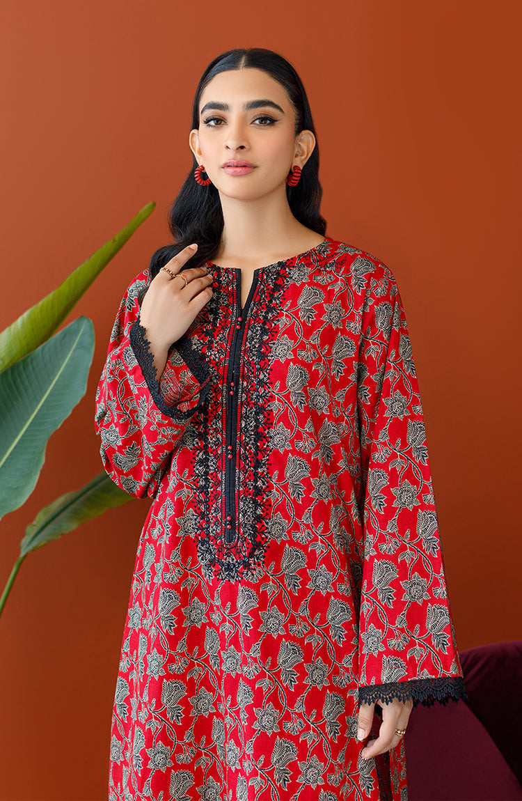 Orient - Unstitched 2 Piece Embroidered Khaddar Shirt and Khaddar Pant