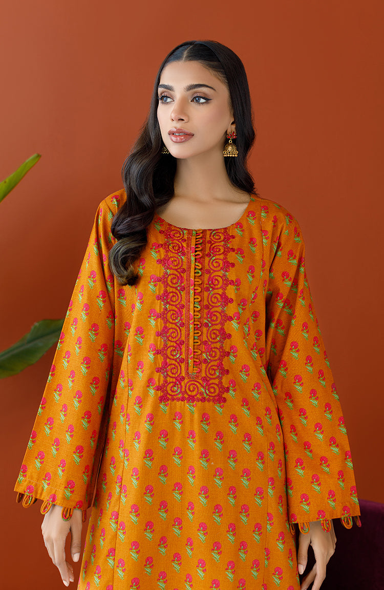 Orient - Stitched 2 Piece Embroidered Khaddar Shirt and Khaddar Pant