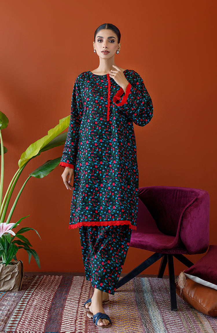 Orient - Unstitched 2 Piece Printed Khaddar Shirt and Khaddar Pant