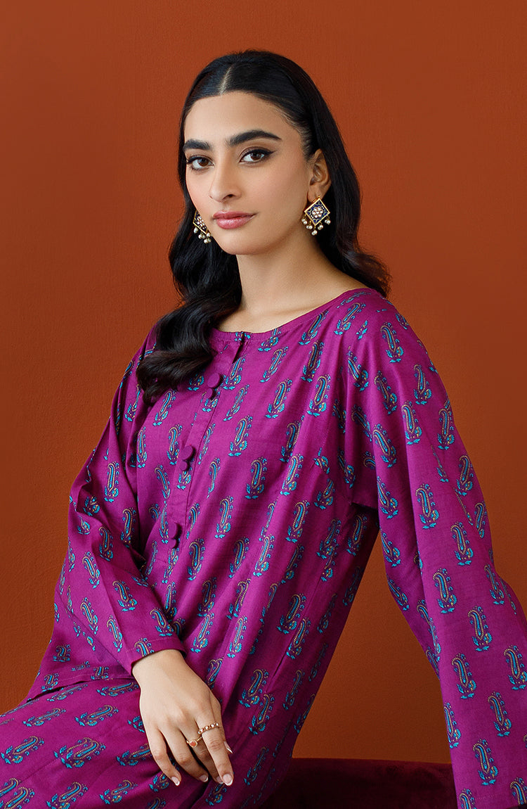 Orient - Stitched 2 Piece Printed Cotton Slub Shirt and Cotton Pant