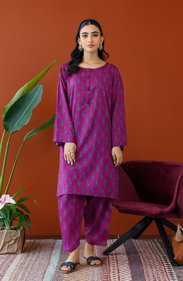 Orient - Stitched 2 Piece Printed Cotton Slub Shirt and Cotton Pant