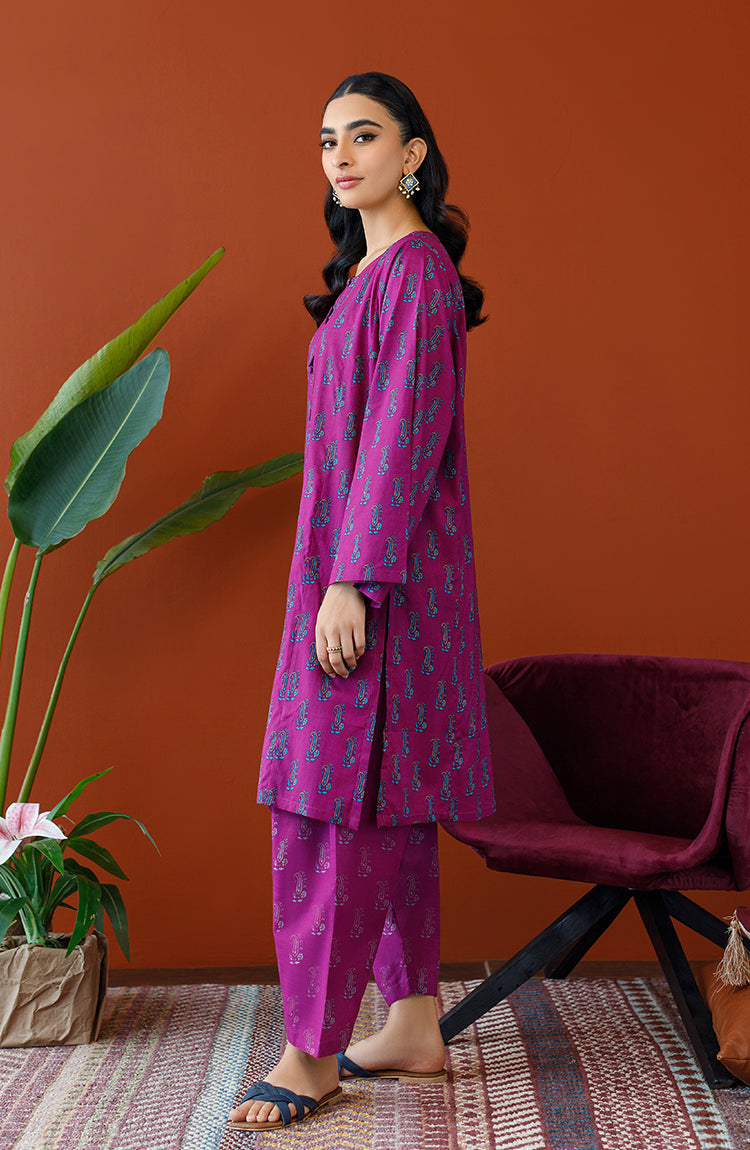 Orient - Unstitched 2 Piece Printed Cotton Slub Shirt and Cotton Pant